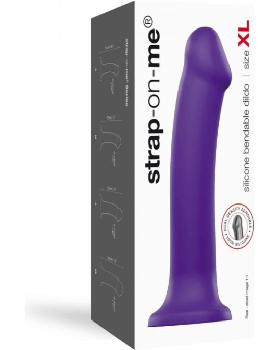 Strap-On-Me DILDO AR piesūcekni PIEMĒROTA IEKĀRTA DUAL BLĪVUMA FLEXIBLE VIOLET XL