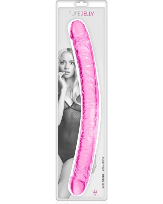 Pure Jelly ROZĀ DUBULTĀ DILDO 44 CM