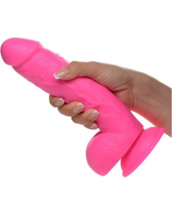 Xr - Pop Peckers REĀLISTS DILDO AR sēkliniekiem 21 CM ROZĀ