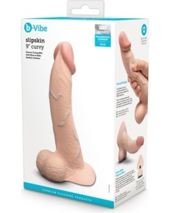 B-Vibe Slipskin 9 дюймов изогнутый кремовый