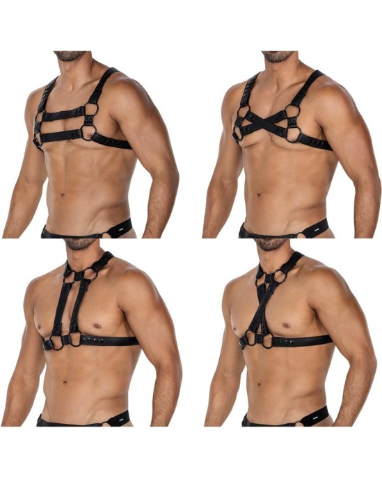 Cut4Men H4RNESS06 Chest Hrness 4WAY Black One Size