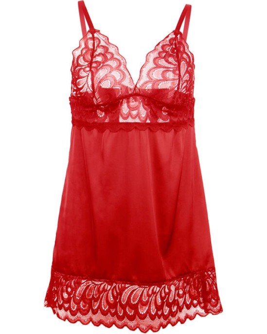 Subblime Babydolls SUBBLIME - SATIN BABYDOLL AR MEŽĢĪŅU RED L/XL