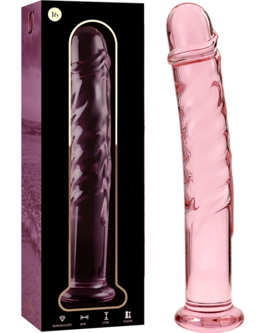 Nebula Series By Ibiza MODEL 16 DILDO BOROSILICATE GLASS 18.5 X 3 CM PINK