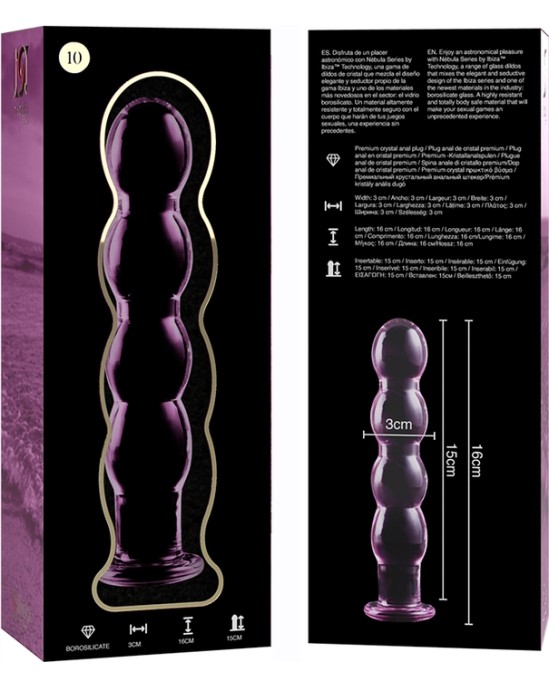 Nebula Series By Ibiza MODELIS 10 DILDO BOROSILIKĀTS STIKLS 16,5 X 3,5 CM ROZĀ