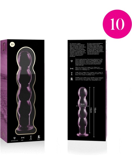 Nebula Series By Ibiza MODELIS 10 DILDO BOROSILIKĀTS STIKLS 16,5 X 3,5 CM ROZĀ