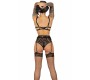 Livco Corsetti Sets LIVCO CORSETTI FASHION — POJZON LC 90670 Krūšturis + prievīte + ZEĶES + BIKSĪTES, MELNAS L/XL