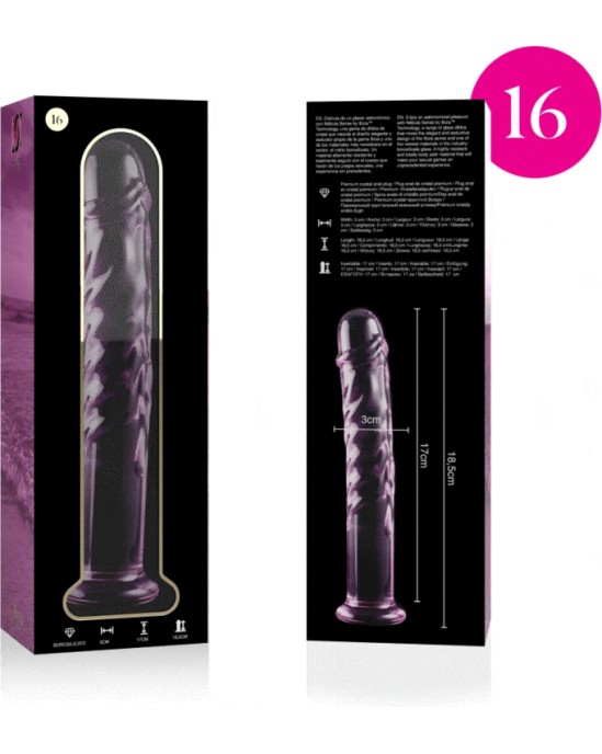 Nebula Series By Ibiza MODEL 16 DILDO BOROSILICATE GLASS 18.5 X 3 CM PINK