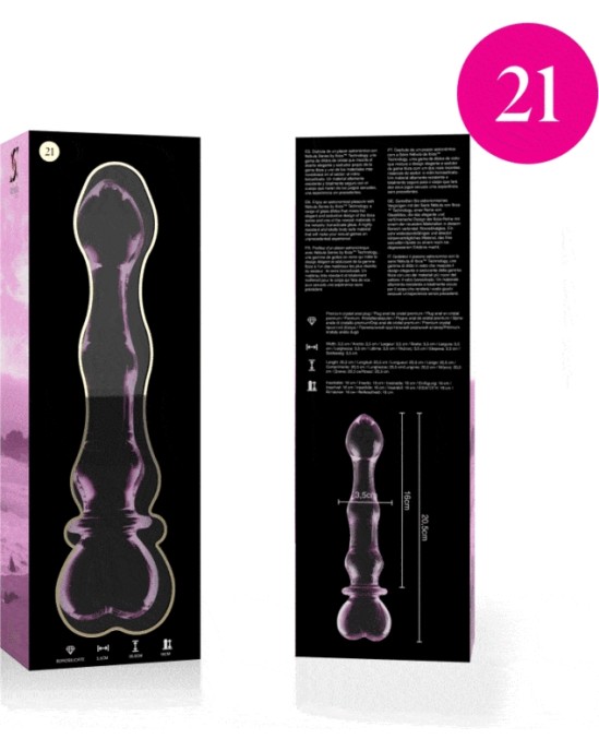 Nebula Series By Ibiza MODELIS 21 DILDO BOROSILIKĀTS STIKLS 20,5 X 3,5 CM ROZĀ