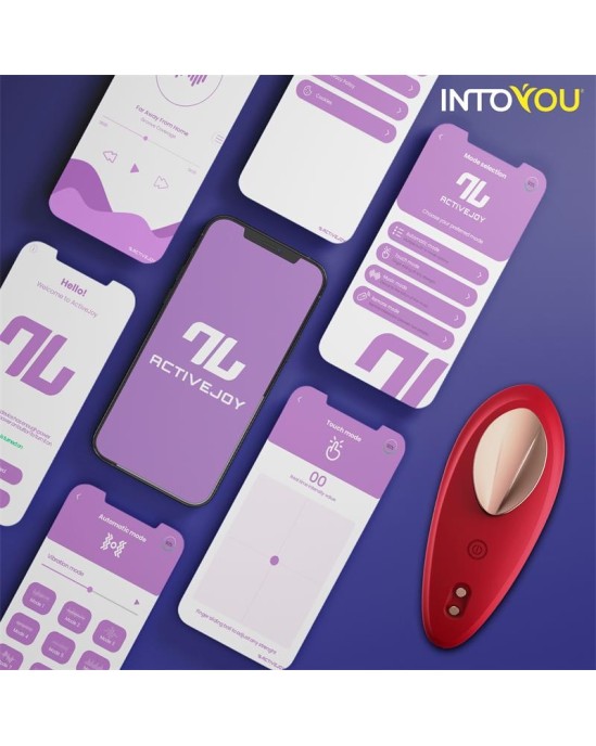 Intoyou App Series Силиконовый вибратор для трусиков с двухслойным приложением, красный