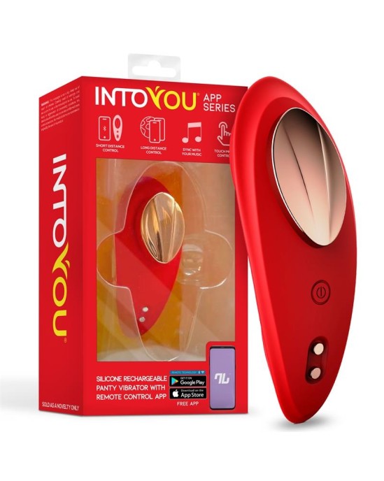 Intoyou App Series Silikona biksīšu vibrators ar App Double Layer Red