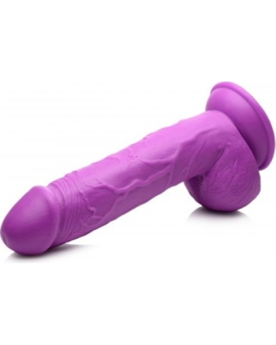 Xr - Pop Peckers REĀLISTS DILDO AR sēkliniekiem 21 CM PURPURA