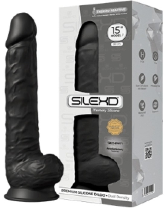 Silexd SILIKONA DILDO MODELIS 1 15 BLACK"