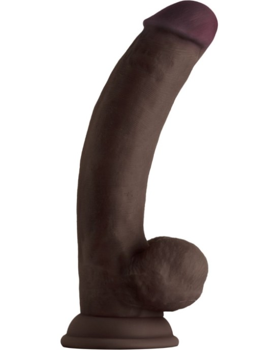 Shaft MODEL C 8.5 LIQUIDE SILICONE DONG W/BALLS - MAHOGANY