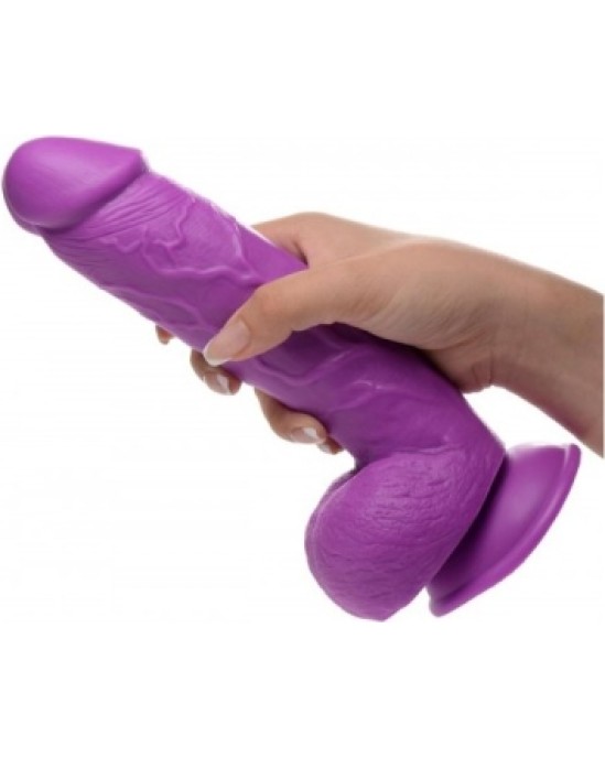 Xr - Pop Peckers REĀLISTS DILDO AR sēkliniekiem 21 CM PURPURA