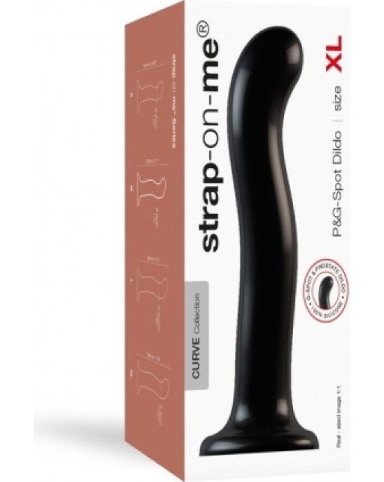 Strap-On-Me SILIKONA DILDO PUNKTA STIMULĀTORS P/G BLACK XL