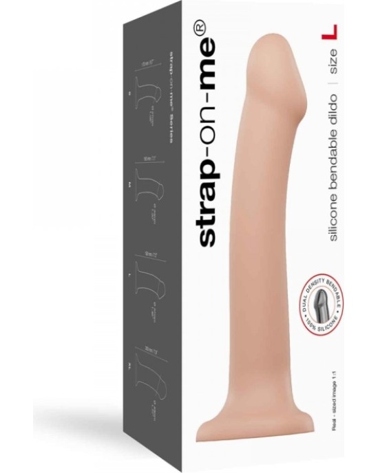 Strap-On-Me DILDO AR piesūcekni PIEMĒROTA IEKĀRTA DUAL BLĪVUMA FLEXIBLE L