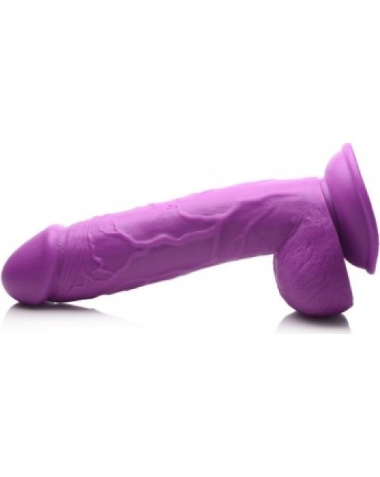 Xr - Pop Peckers REĀLISTS DILDO AR sēkliniekiem 21 CM PURPURA