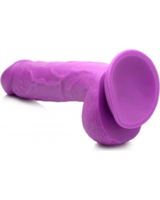 Xr - Pop Peckers REĀLISTS DILDO AR sēkliniekiem 21 CM PURPURA