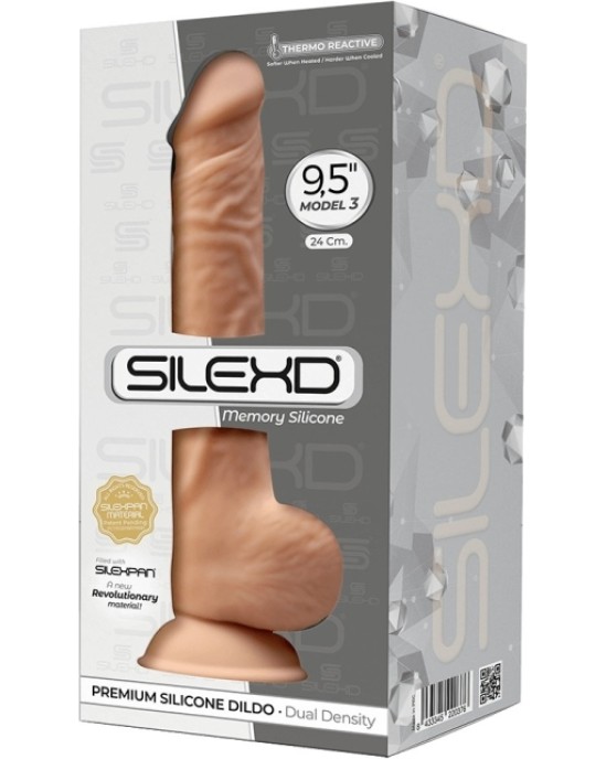 Silexd SILIKONA DILDO 3. MODELIS 9,5 " FLESH