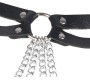 Subblime Fetish SUBBLIME - LEATHER RING CHAINBELT BLACK ONE SIZE