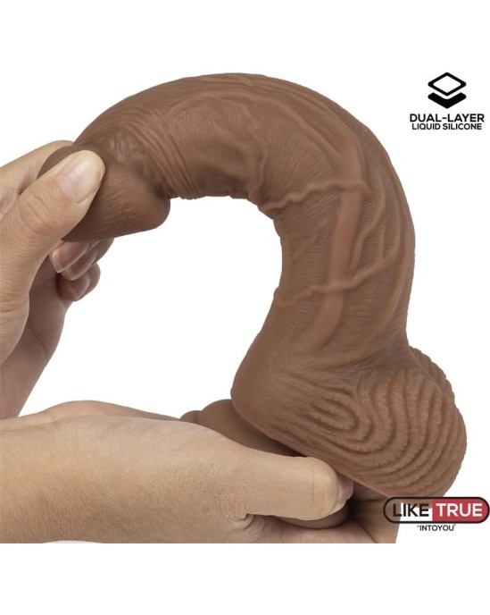 Liketrue Dildo Dual Layer Silicone 8.25 Brown