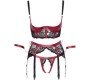 Cottelli Bondage Shelf Bra Set black/red L