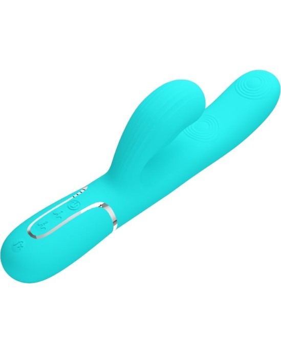 Pretty Love Flirtation PRETTY LOVE — PERLITA MULTIFUNCTION 3 IN 1 G-POTA VIBRATORS AQUA GREEN