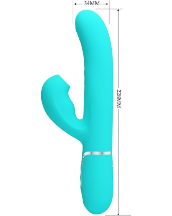 Pretty Love Flirtation PRETTY LOVE — PERLITA MULTIFUNCTION 3 IN 1 G-POTA VIBRATORS AQUA GREEN