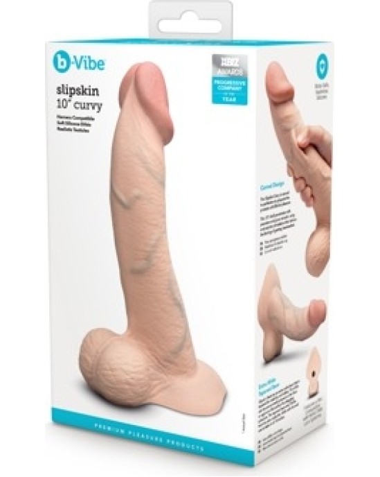 B-Vibe гладкая кожа 10 дюймов изогнутый кремовый