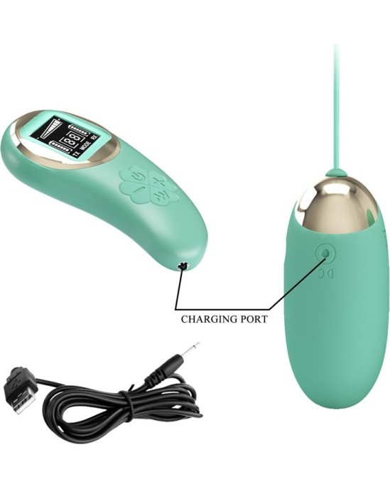 Prettylove Mina Vibrating Egg with Digital Screen remote control green