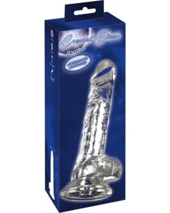 Crystal Caurspīdīgs vibrators 24,5 cm