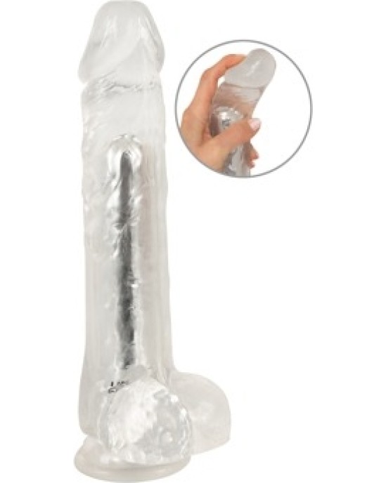 Crystal Caurspīdīgs vibrators 24,5 cm