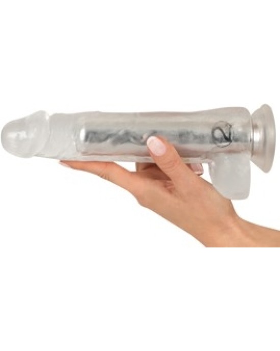 Crystal Caurspīdīgs vibrators 24,5 cm