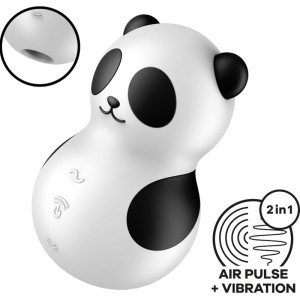 Satisfyer Air Pulse APMIERINĀTĀJS — POCKET PANDA STIMULATORS UN VIBRATORS MELNBALTS