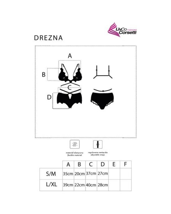 Livco Corsetti Sets LIVCO CORSETTI FASHION — DREZNA LC 90733 BRA + BIKŠĶĪTES BLACK