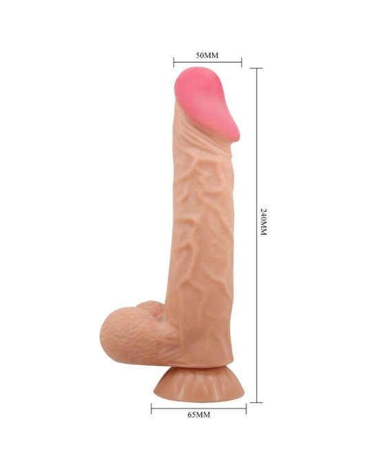 Pretty Love High Grade PRETTY LOVE - BĪDĀMĀS ĀDAS SĒRIJA REĀLISTS DILDO AR BĪDĀMĀM ĀDAS SŪCĒŠANAS GĀZES MĪSTA 24 CM