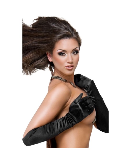 Chilirose Accesories CHILIROSE - CR 3192 GLOVES BLACK SATIN