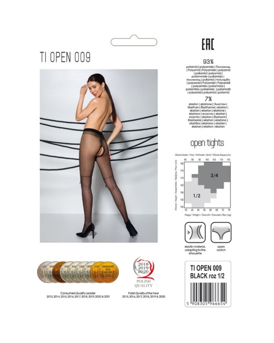 Passion Woman Garter & Stock PASSION - TIOPEN 009 MELNAS ZEĶbikses 3/4 20 DEN