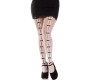 Leg Avenue Hosiery LEG AVENUE - STOCKINGS WITH OPENINGS HEART & BOWS WHITE