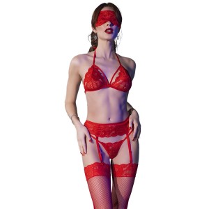 Chilirose Sets CHILIROSE - CR 4467 SET FOUR PIECES RED S/M