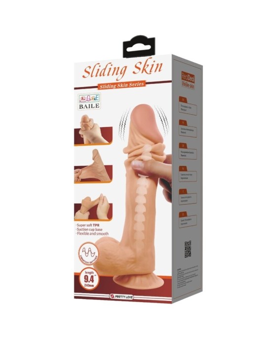 Pretty Love High Grade PRETTY LOVE - BĪDĀMĀS ĀDAS SĒRIJA REĀLISTS DILDO AR BĪDĀMĀM ĀDAS SŪCĒŠANAS GĀZES MĪSTA 24 CM