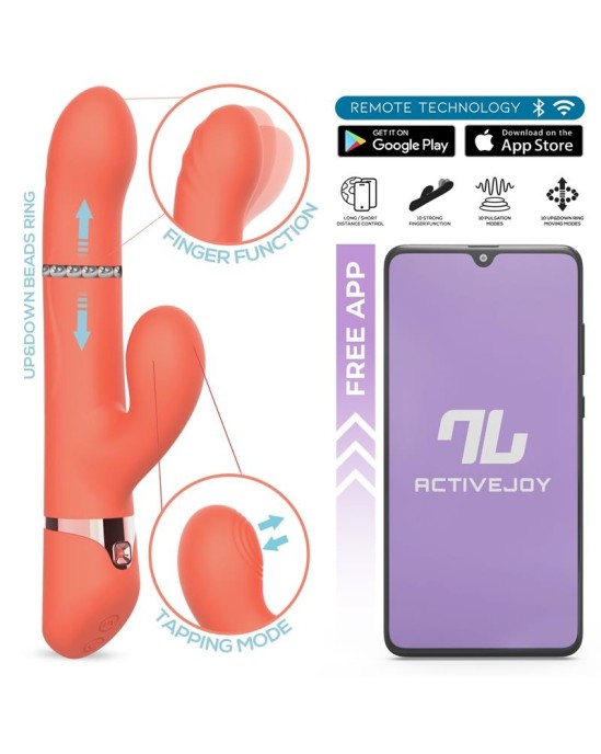 Intoyou App Series Mindy Vibe with Up and Down Beads Ring, Finger and Pulsation with APP