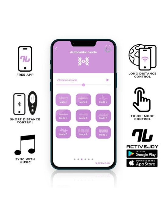 Intoyou App Series Силиконовый вибратор для трусиков с двухслойным приложением, синий