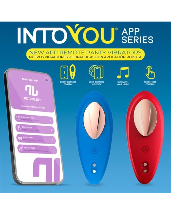 Intoyou App Series Silikona biksīšu vibrators ar lietotni dubultā slāņa zilā krāsā