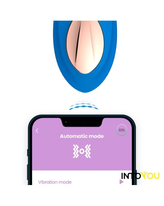 Intoyou App Series Silikona biksīšu vibrators ar lietotni dubultā slāņa zilā krāsā