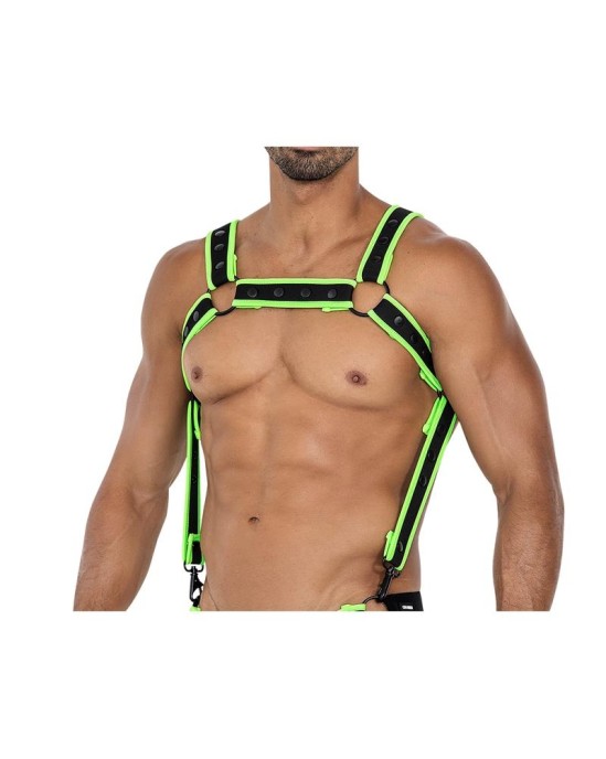 Cut4Men H4RNESS05 Chest Harness Neon Green One Size