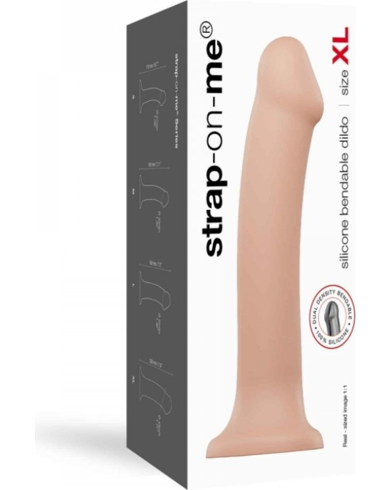 Strap-On-Me DILDO AR piesūcekni PIEMĒROTA IEKĀRTA DUAL BLĪVUMA FLEXIBLE XL