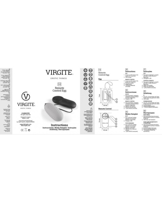 Virgite - Eggs ZILĀ UZLĀDĒJAMĀ G4 VIBRĒJOŠĀ OLA