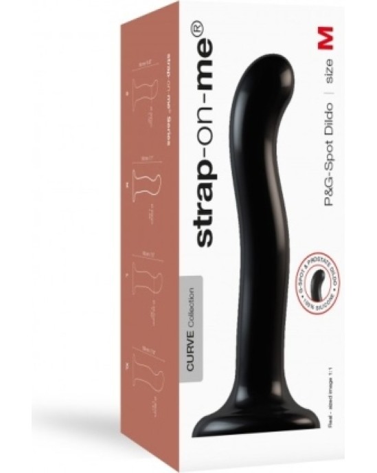 Strap-On-Me SILIKONA DILDO PUNKTA STIMULĀTORS P/G BLACK M