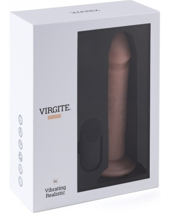 Virgite - Realistics REĀLISTS VIBRATORS R1" 19cm W/ TĀLVADĪBAS PULTS"